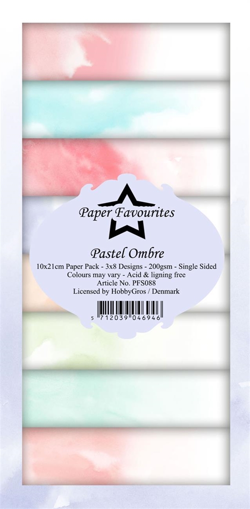 Paper Favourites slimcard Pastel ombre 3x8 design 10x21cm 200g